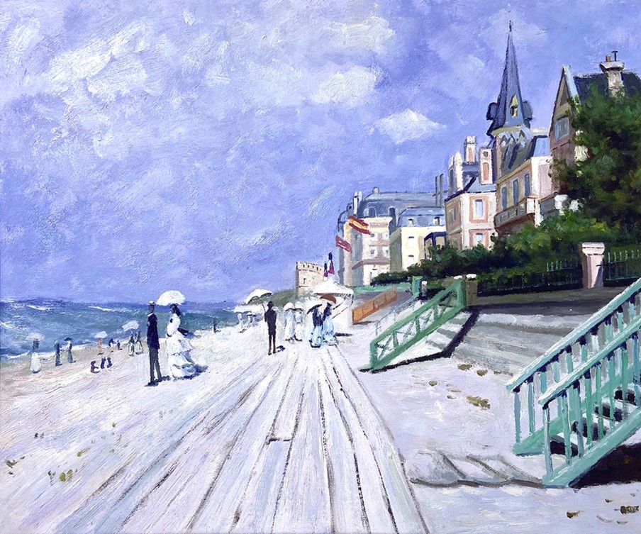 Claude Monet Galerie montblanc | La Promenade A Trouville - Claude Monet