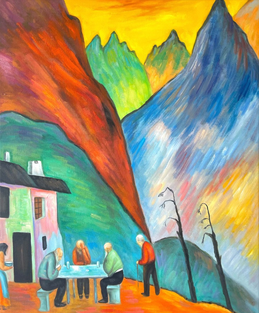 Marianne Von Werefkin Galerie montblanc | Wirtschaft Vor Gebirgslandschaft - Marianne Von Werefkin