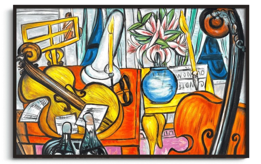 Max Beckmann Galerie montblanc | Nature Morte Avec Violoncelle Et Contrebasse Max Beckmann