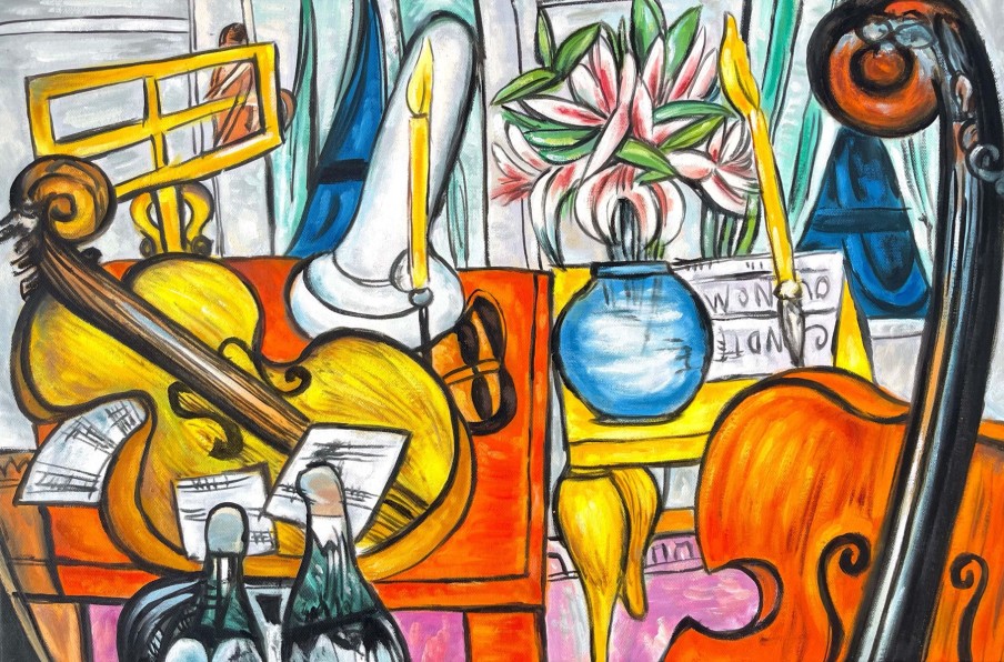 Max Beckmann Galerie montblanc | Nature Morte Avec Violoncelle Et Contrebasse Max Beckmann