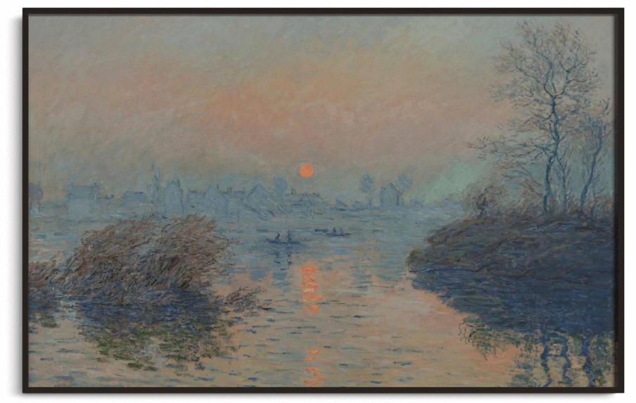 Claude Monet Galerie montblanc | Soleil Couchant Sur La Seine A Lavacourt, Effet D'Hiver - Claude Monet