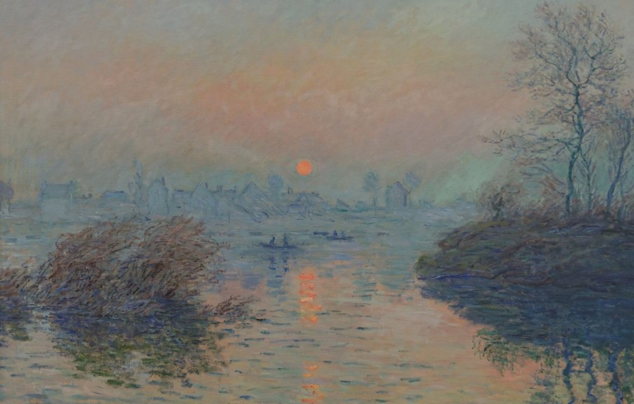 Claude Monet Galerie montblanc | Soleil Couchant Sur La Seine A Lavacourt, Effet D'Hiver - Claude Monet