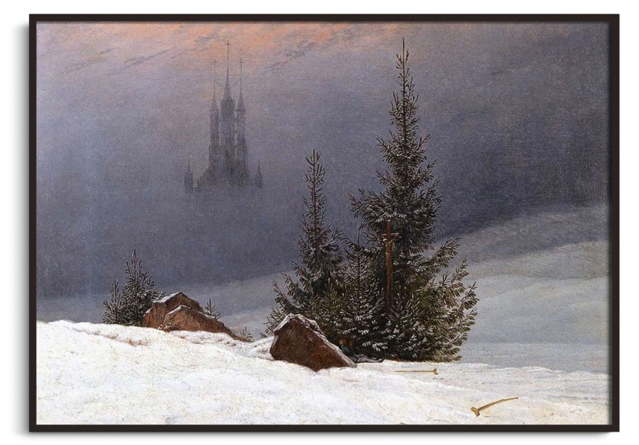 Caspar David Friedrich Galerie montblanc | Paysage D'Hiver Avec Une Eglise - Caspar David Friedrich