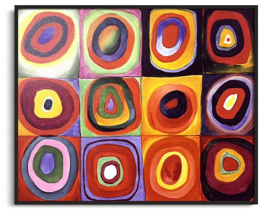 Vassily Kandinsky Galerie montblanc | Etude De Couleurs, Carres Avec Cercles Concentriques - Vassily Kandinsky