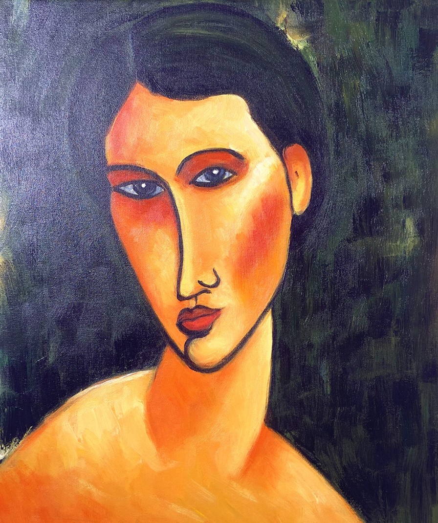 Amedeo Modigliani Galerie montblanc | Jeune Femme Aux Yeux Bleus - Amedeo Modigliani