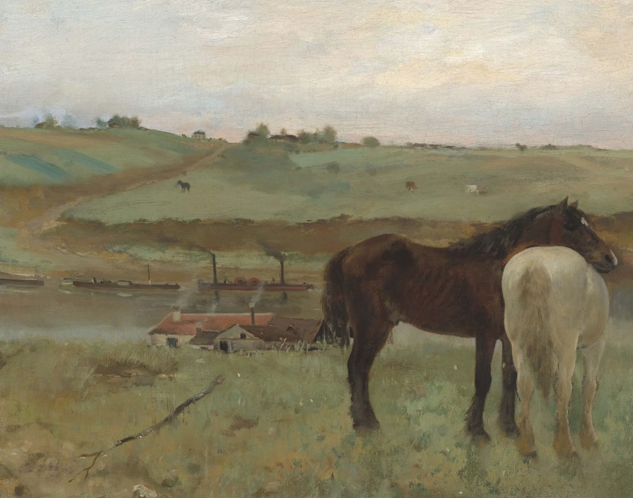 Edgar Degas Galerie montblanc | Chevaux Dans Une Prairie - Edgar Degas