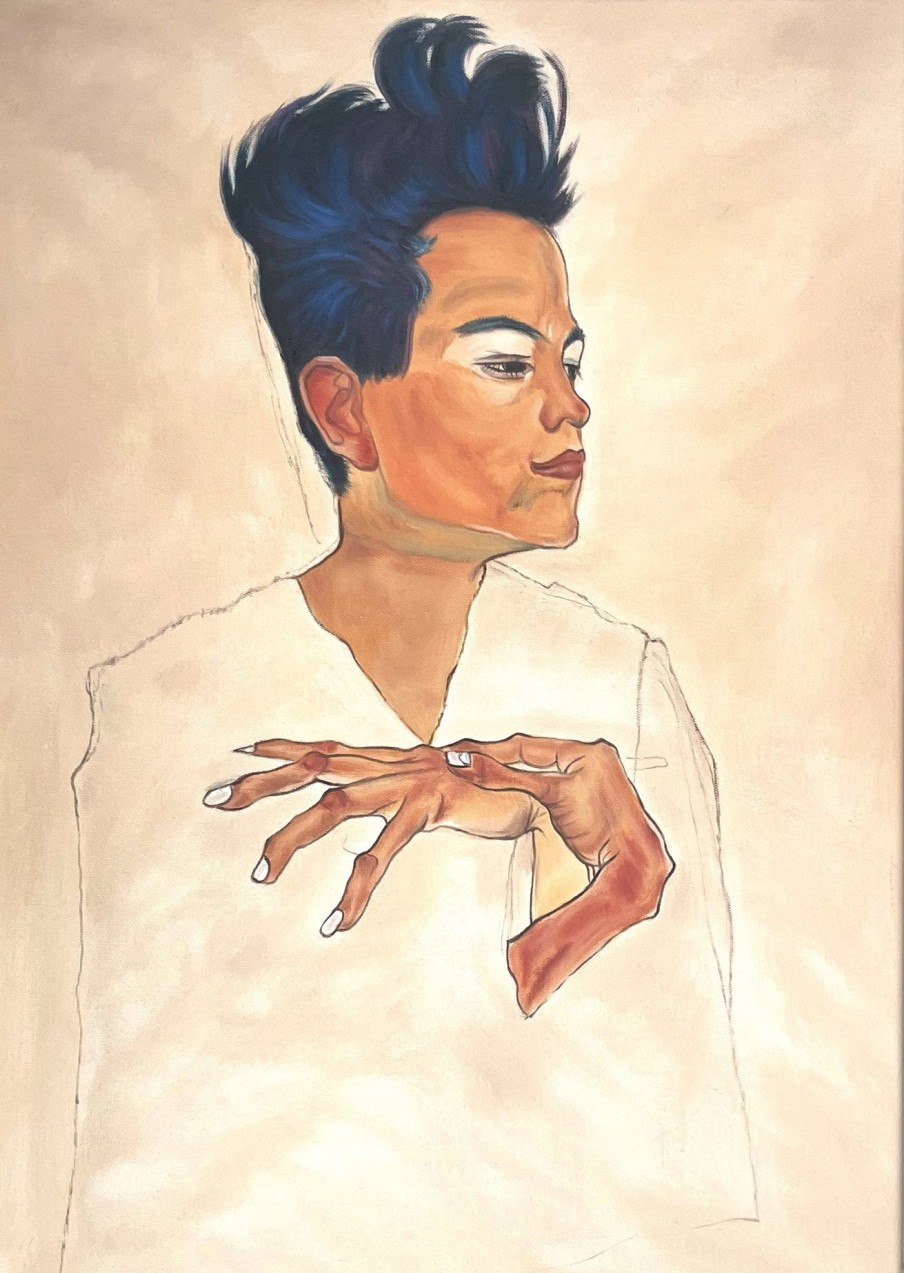 Egon Schiele Galerie montblanc | Autoportrait Aux Mains Jointes Sur La Poitrine - Egon Schiele