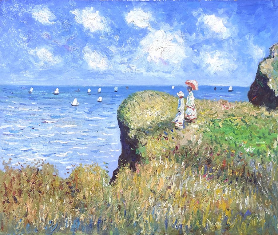 Claude Monet Galerie montblanc | Promenade Sur La Falaise, Pourville - Claude Monet