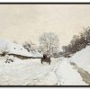 Claude Monet Galerie montblanc | La Charrette. Route Sous La Neige A Honfleur - Claude Monet