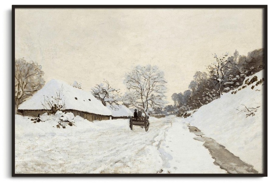 Claude Monet Galerie montblanc | La Charrette. Route Sous La Neige A Honfleur - Claude Monet