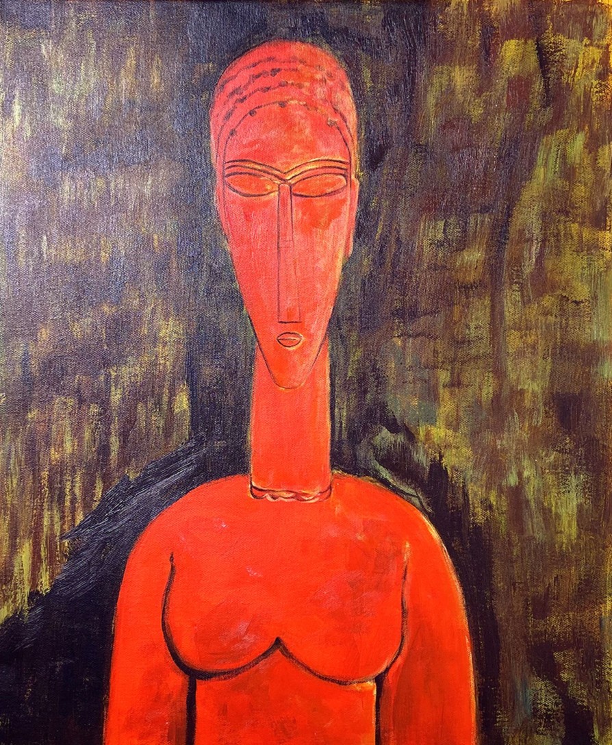 Amedeo Modigliani Galerie montblanc | Le Grand Buste Rouge - Amedeo Modigliani