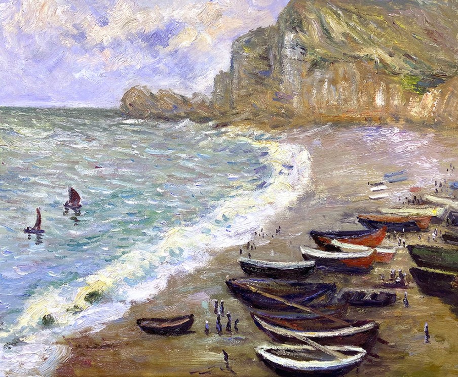 Claude Monet Galerie montblanc | Etretat : La Plage Et La Porte D'Amont - Claude Monet