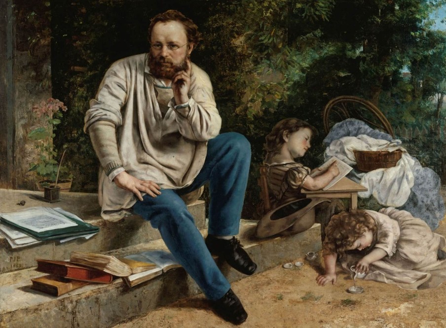 Gustave Courbet Galerie montblanc | Pierre Joseph Proudhon Et Ses Enfants En 1853 - Gustave Courbet