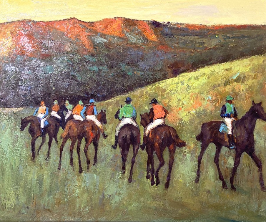 Edgar Degas Galerie montblanc | Course De Chevaux Dans Un Paysage - Edgar Degas