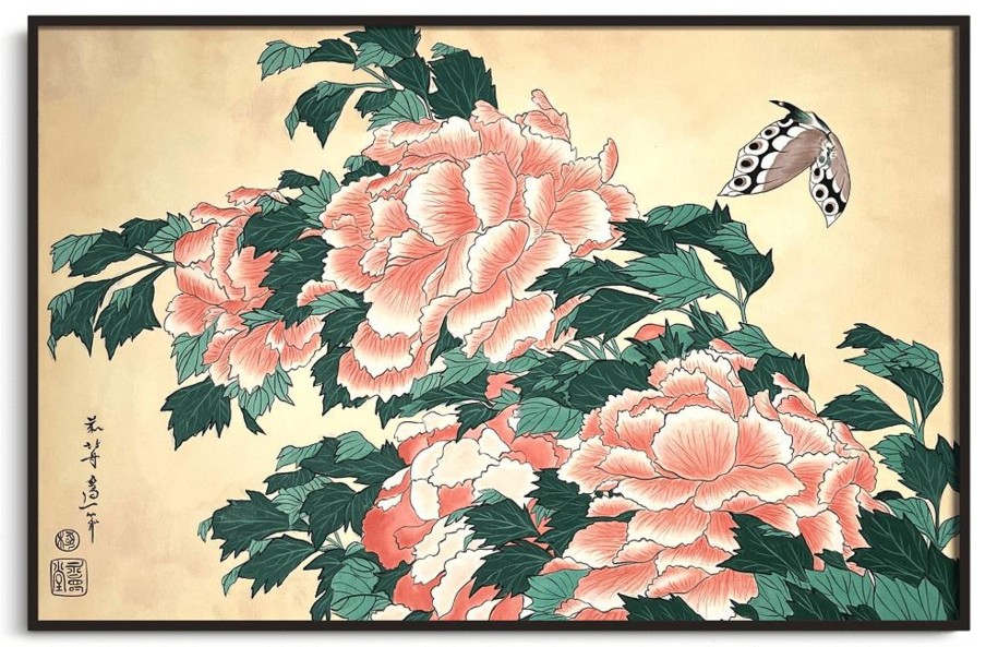 Hokusai Galerie montblanc | Pivoines Et Papillons - Hokusai