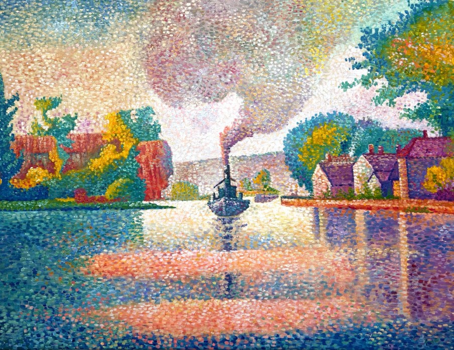 Paul Signac Galerie montblanc | L'Hirondelle Bateau A Vapeur Sur La Seine - Paul Signac