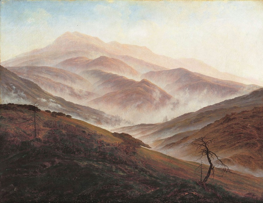 Caspar David Friedrich Galerie montblanc | Paysage De Montagnes Geantes Avec Brouillard Levant - Caspar David Friedrich