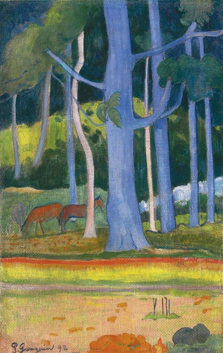 Paul Gauguin Galerie montblanc | Paysage Aux Troncs Bleus - Paul Gauguin